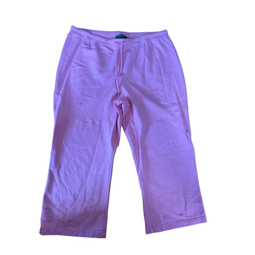 Lauren Ralph Lauren bubble gum pink cropped sweatpants
